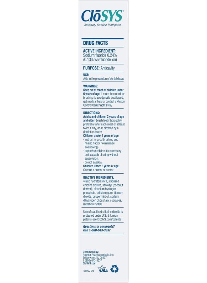 CloSYS Fluoride Toothpaste, 7 Ounce, Gentle Mint, Whitening, Sulfate Free - Image 2